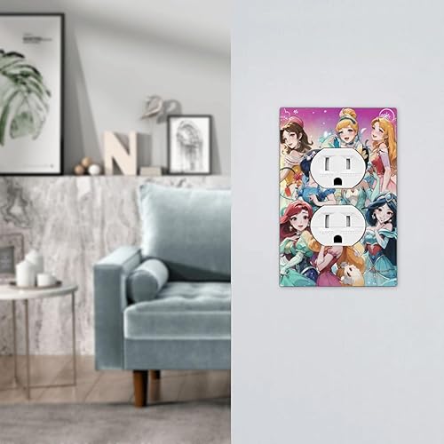 Miniatura 7 de Funda decorativa de enchufe eléctrico dúplex de anime, bonita cubierta de interruptor de luz, placa de pared Kawaii de dibujos animados para niñas,