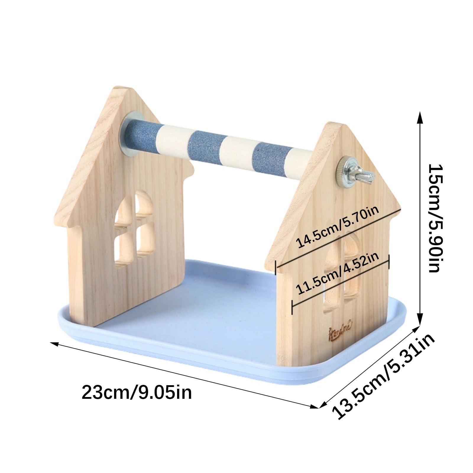 Soporte de madera natural para loros con base antideslizante para entretenimiento de pájaros, fácil movilidad, soporte para loros de madera natural
