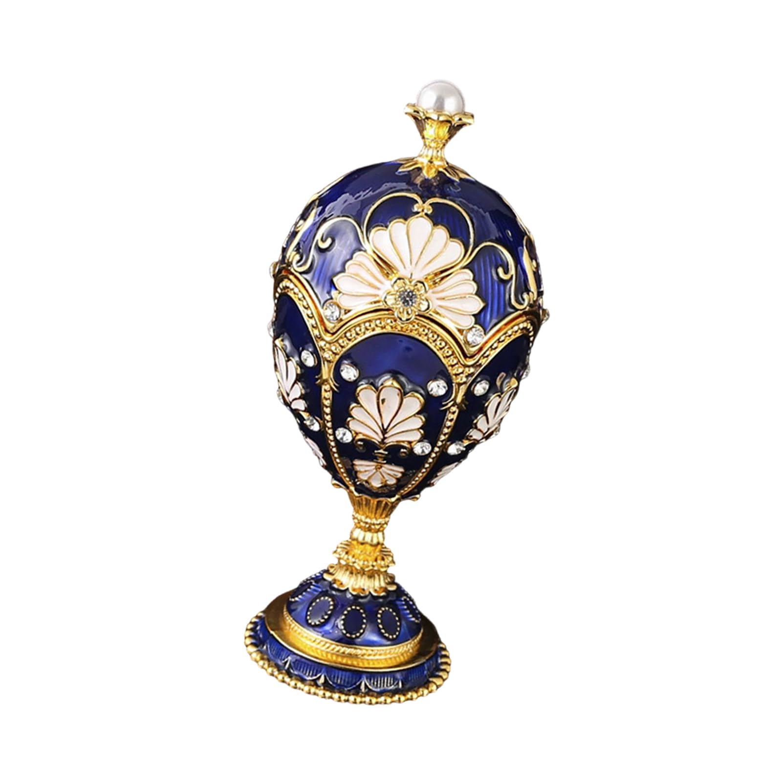 Exquisite Handcrafted Enameled Eggs Decorative Box for Jewelry Storage Trinket Organiser with Crystal Rhinestones Elegant Metal Enameled Trinket Organiser with Crystal Accent Rhinestones Jewelry Box