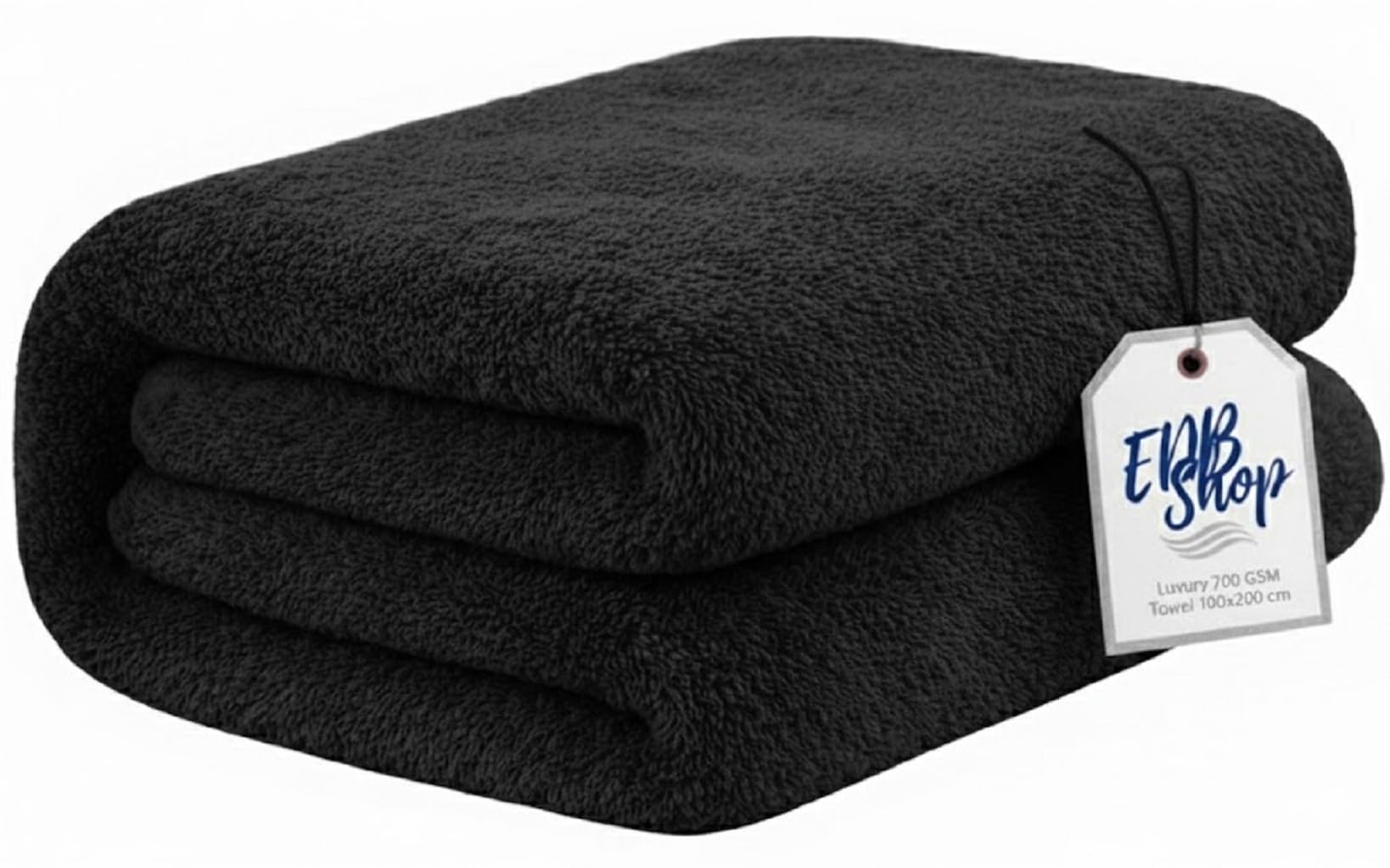 EDB Super Jumbo Big Bath Sheet Extra Large 100x200cm Super Soft 100% Egyptian Cotton Body Wrap Hotel Quality Luxury Towels 700-GSM (Black)
