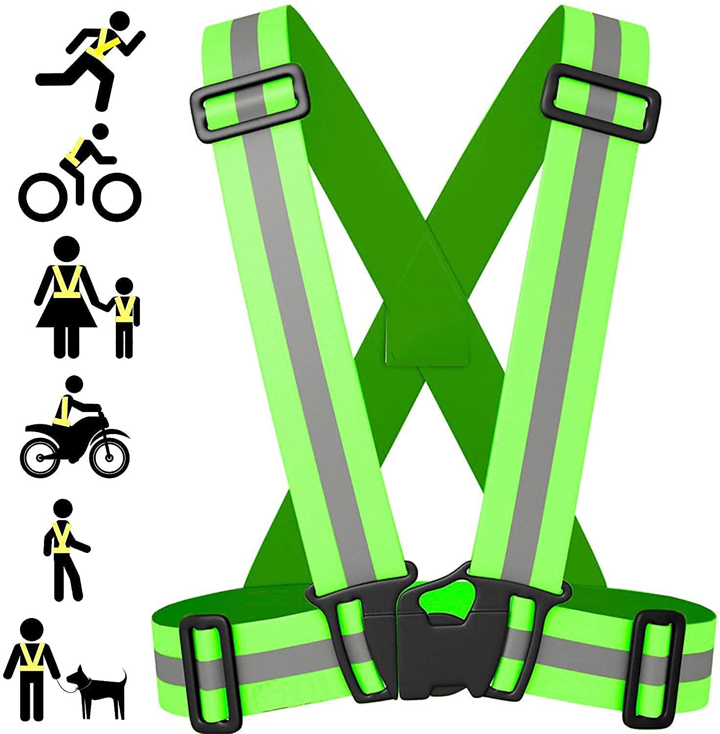 MINSALES� safety reflective adjustable vest belt high visibility gear stripe (B09P6GF1V7) Amazon Price History, Amazon Price Tracker