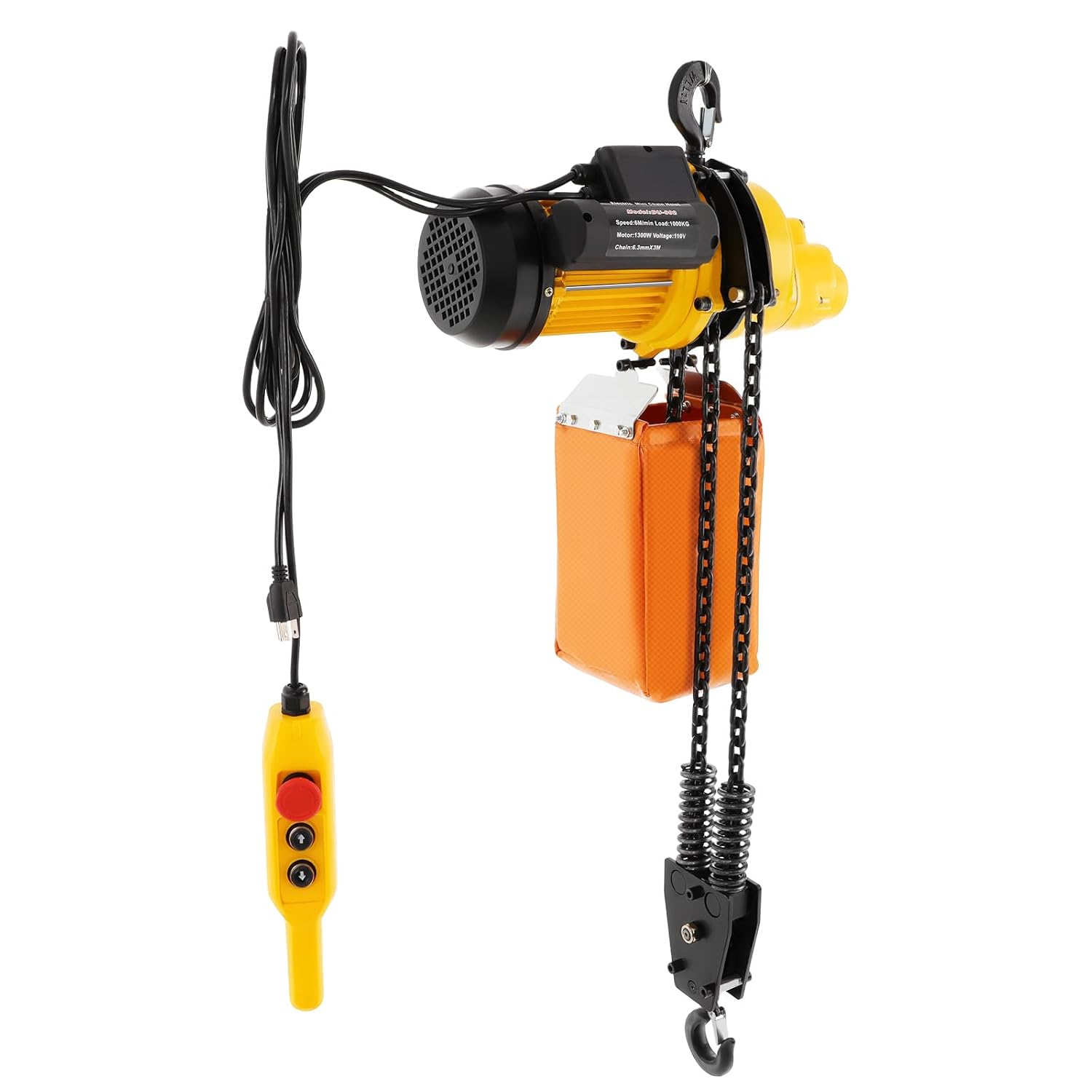 2200lbs Electric Chain Hoist & 1 Ton Overhead Crane, 1300W 110V Electric Hoist with Lifting Height and Remote Control, Capacity for Garage Warehouse Construction and Industrial Lifting