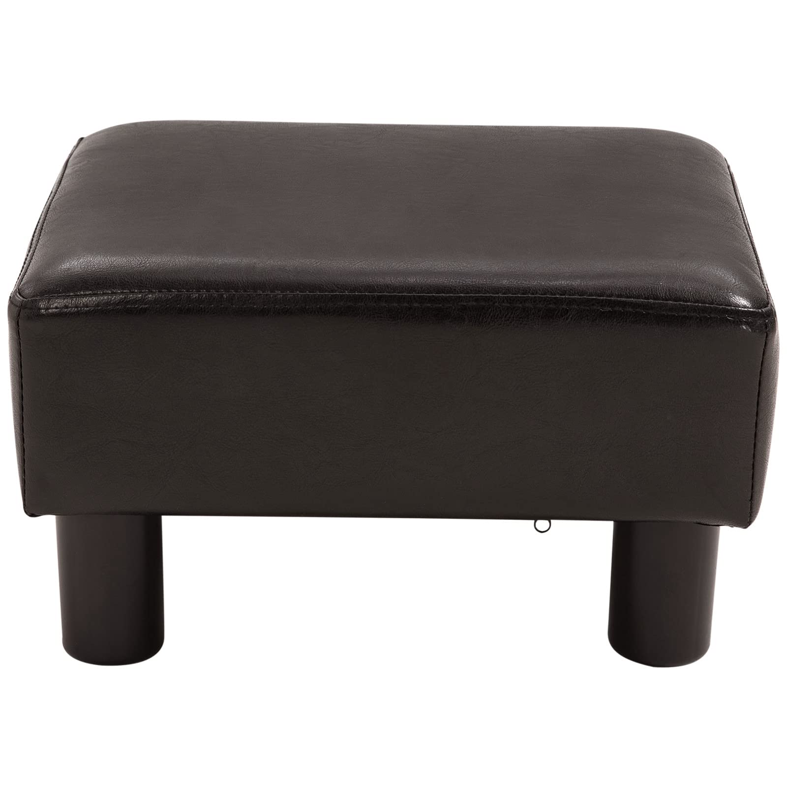 HOMCOM Poggiapiedi Divano Rettangolare, Poggiapiedi Pouf Imbottito e Rivestito in Finta Pelle, Max. 100kg, per Soggiorno e Ingresso, 40x30x24 cm, Marrone