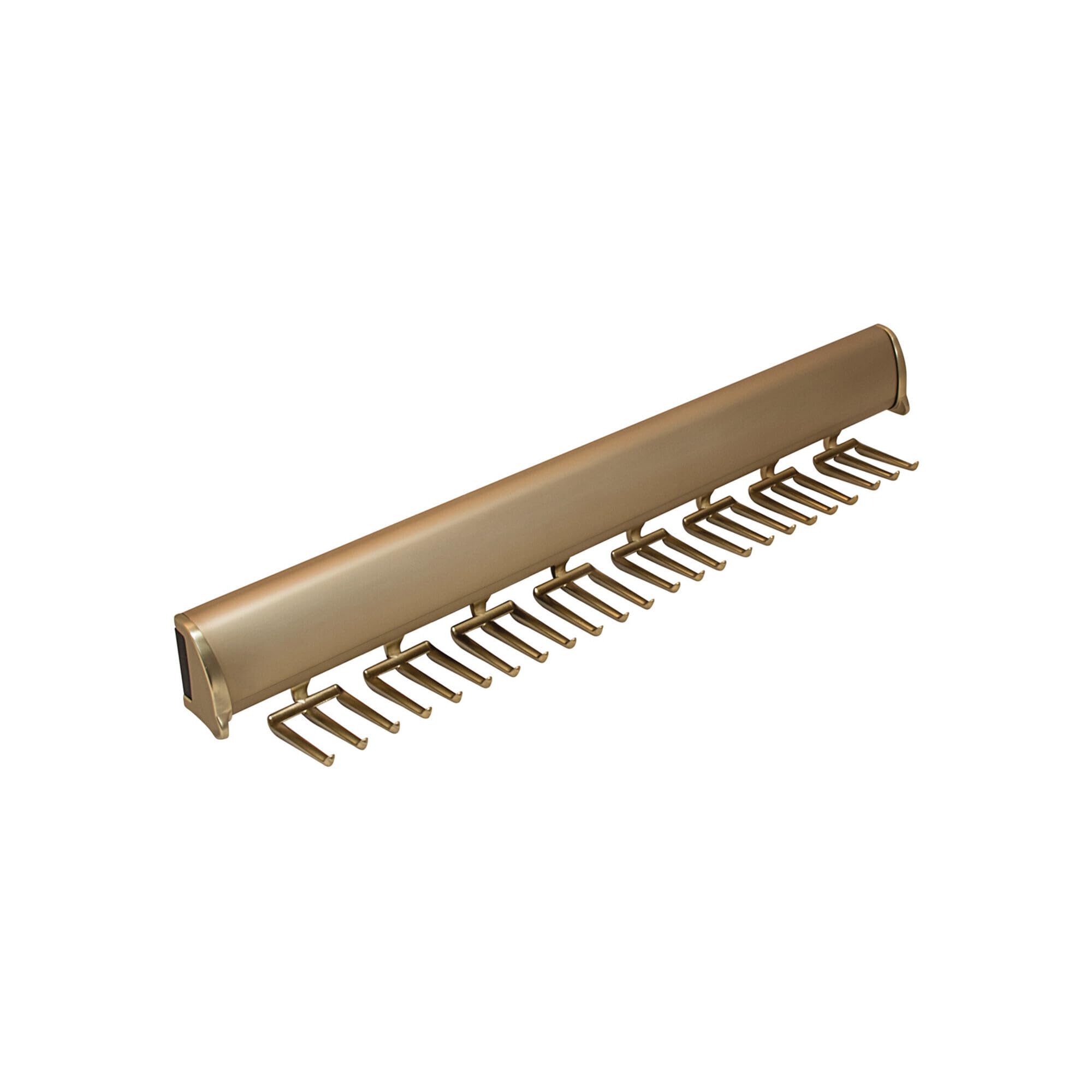 Brixwell QIL9-003 Tie Rack, 24 Hook with Full Extension Slide Matt Gold Finish