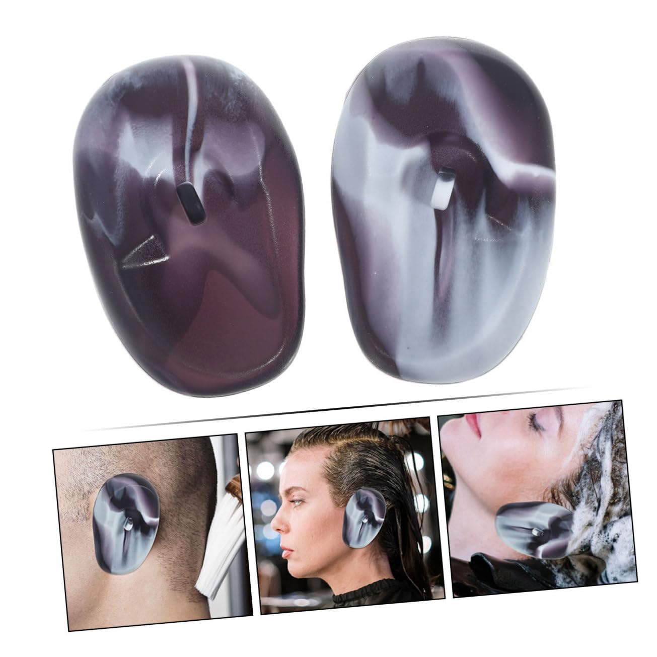 12pares Cubiertas De Oídos De Impermeables Para Tinte De Cabello Reutilizables Para Salones y Personal Protección Tinte De Peluquería