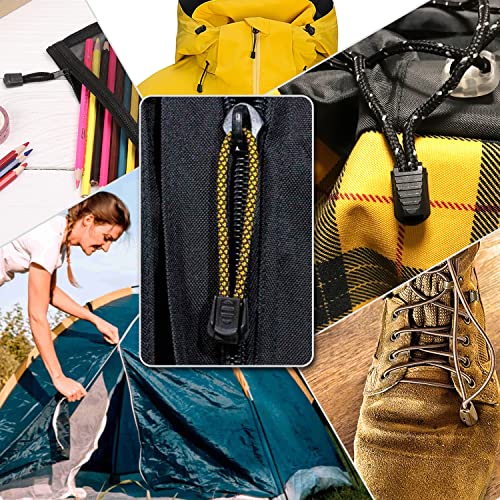 Pacote com 25 abas de puxar com zíper, pontas de cabo, clipes de cadarço para paracord Molle, mochil