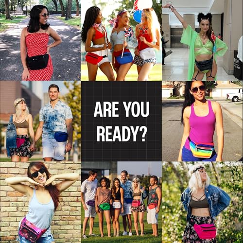 Image of Fanny Pack for Men & Women - Waist Bag Pack - Lightweight Belt Bag for Travel Sports Hiking, Solid White v2, One Size