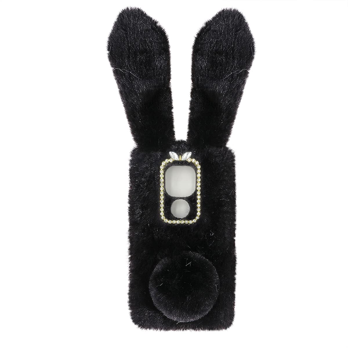 MikikitPhone Case, Lovely Bunny Phone Cover Plush Phone Case Portable Cell Phone Protection Compatible for G Play Black