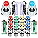EG Starts 2 joueurs classique Arcade Contest Kit de bricolage USB Encoder Pour PC Joystick + Chrome LED éclairé bouton 1 et 2 joueurs Boutons monnaie pour arcade Mame Raspberry Pi 2 3 3B