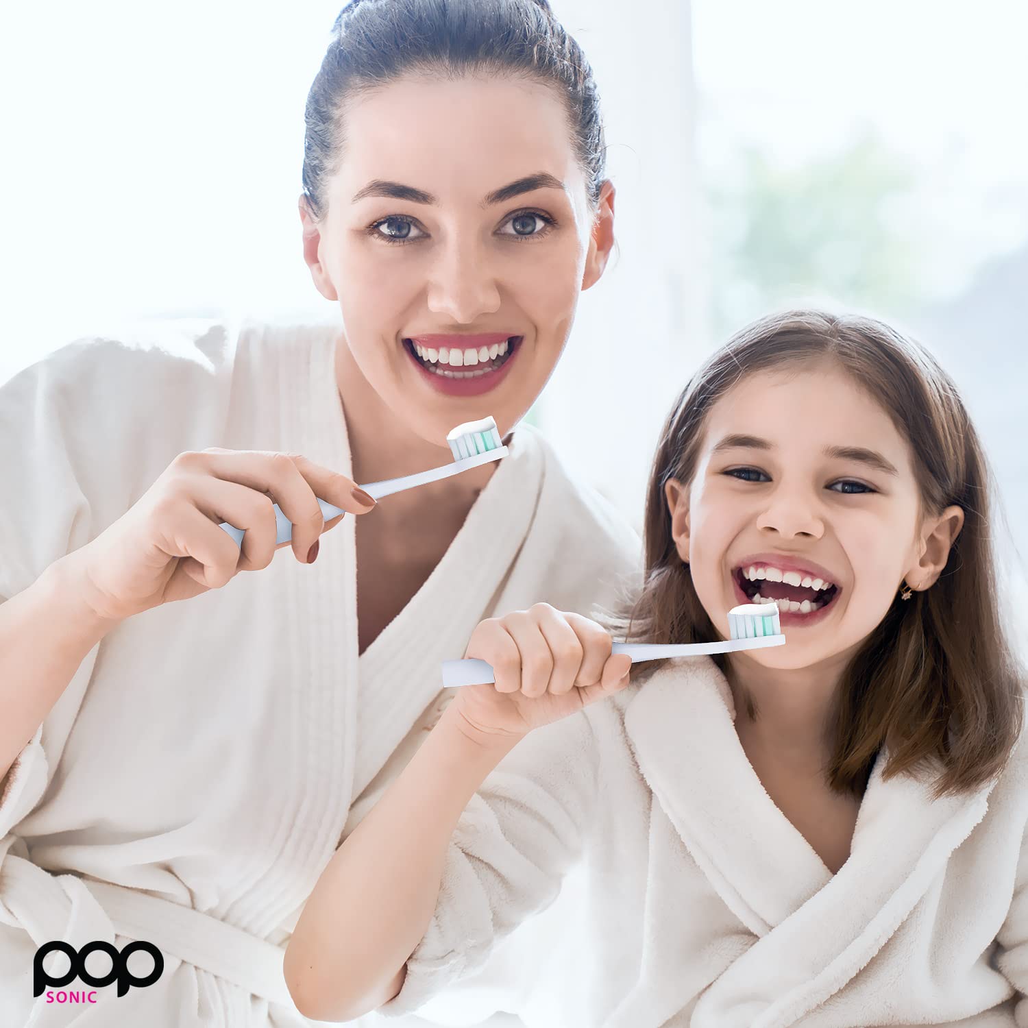 Pop Sonic Pro 2.0 Toothbrush (Pink) + Bonus Pack | Rechargeable Toothbrush Up to 45,000 Vibrations Per Minute