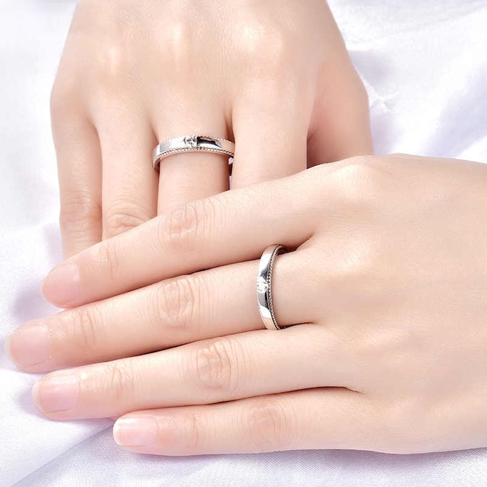 Obrączki ślubne 950 platyna, obrączki ślubne prawdziwe złoto 0,13 ct diament prawdziwy pierścionek obrączka prosta 3,6 mm obrączki ślubne dla mężczyzn rozmiar 56 (17,8)