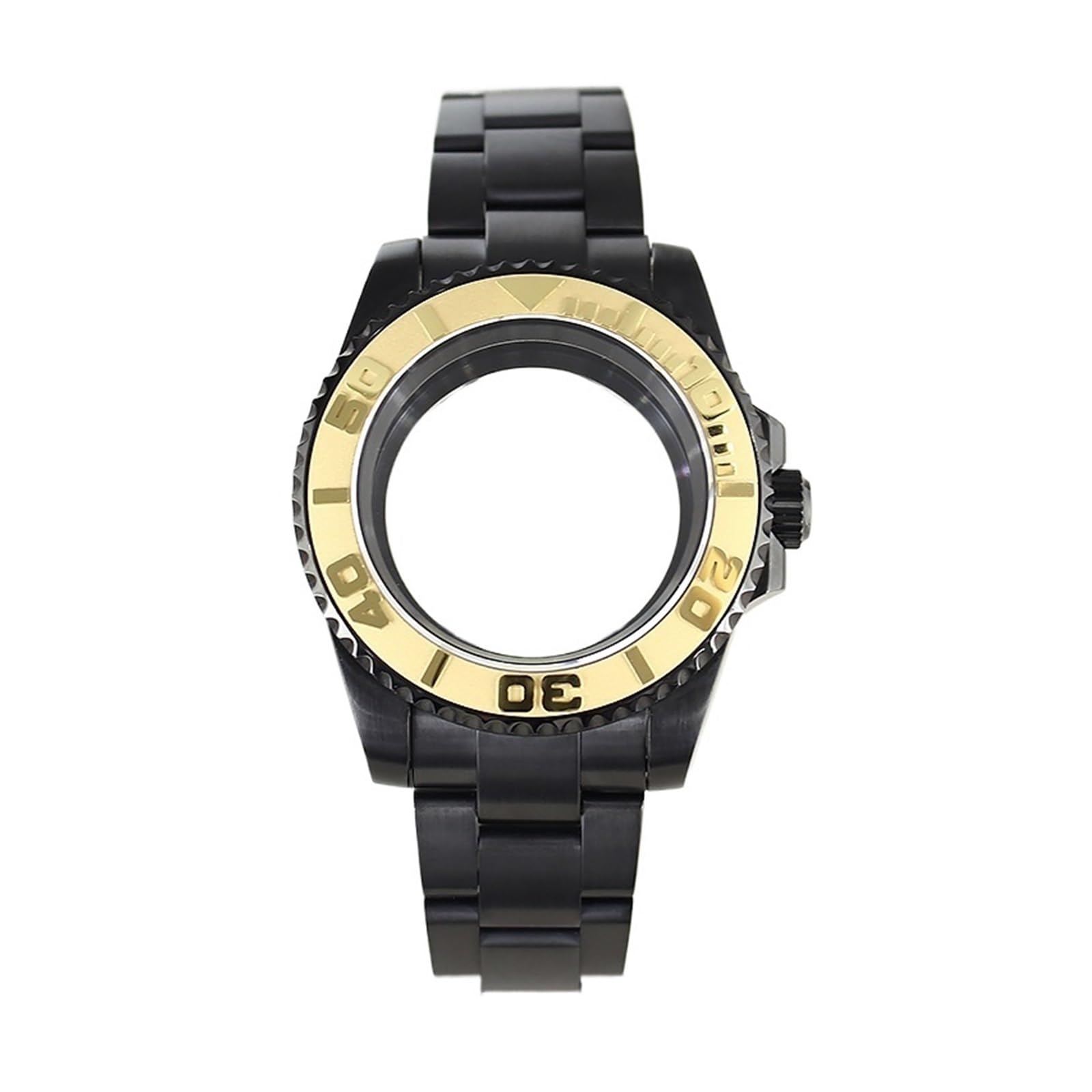 1 szt. 40mm etui na zegarek czarna bransoletka akcesoria szafirowe dla NH35 NH36NH34 Miyota8215 Eta2824 ceramiczna ramka szkiełka zegarka 200m wodoodporna