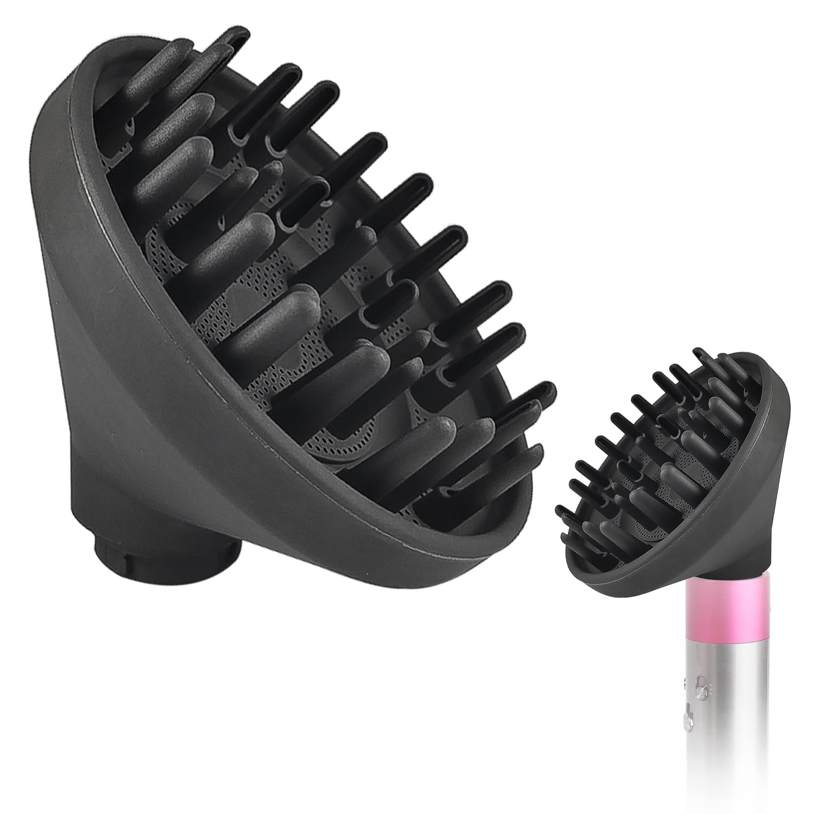 Difusor Pelo Rizado para Dyson Airwrap HS01 HS05, 12 x 11 cm Difusor Pelo Rizado Universal, Accesorios para Dyson Airwrap, Gris Difusor Universal para Secador, para Peinar Rizos (1)