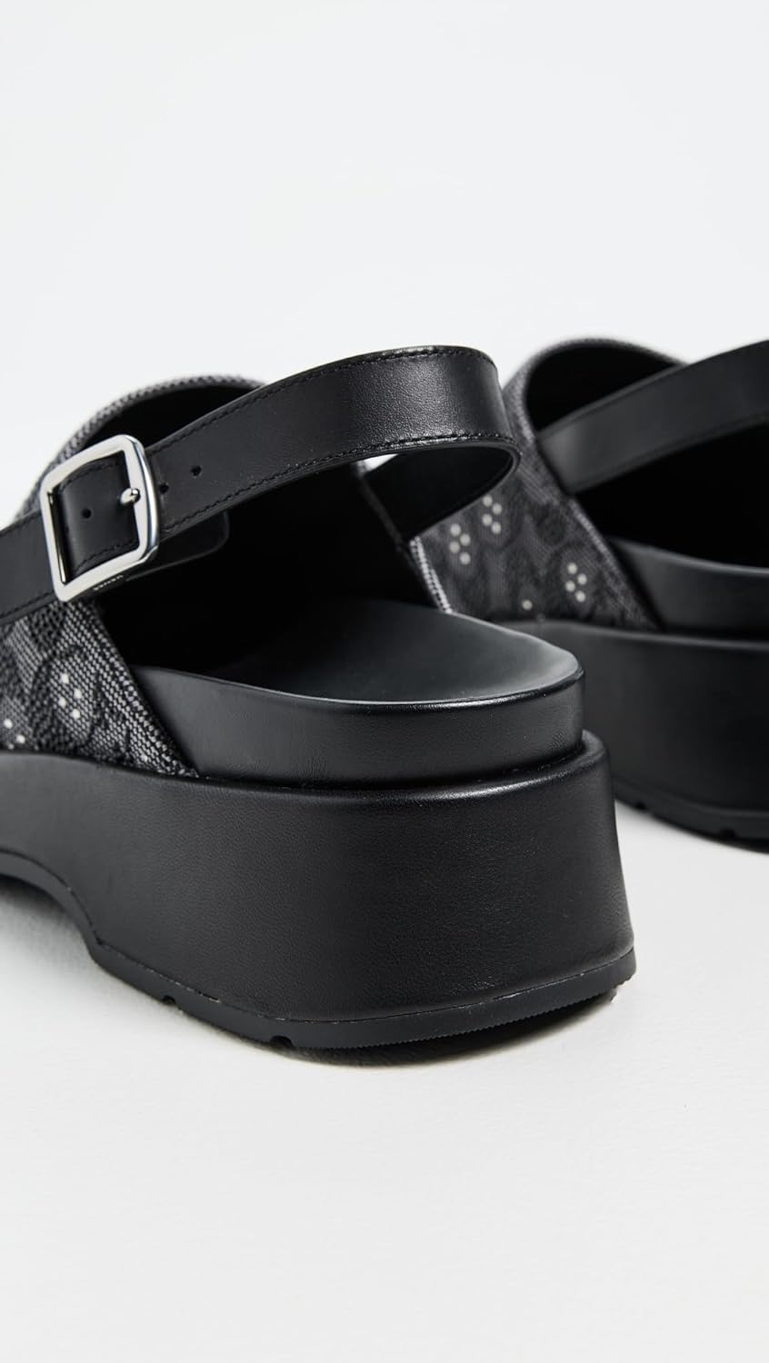 COACH Women's Sculpted C Suede Shearling Platform Clogs - Image 3