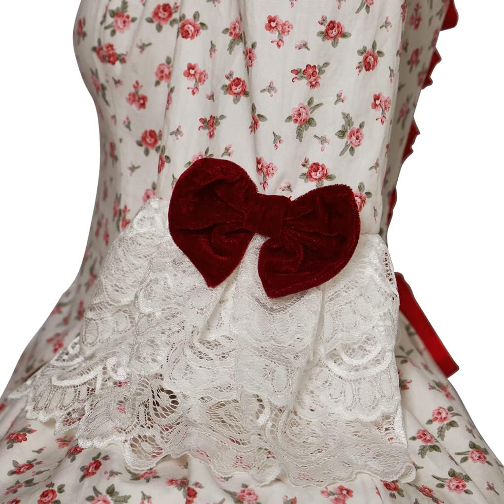 CosplayDiy Women's Rococo Ball Gown Gothic Victorian Dress Costume Red Flower