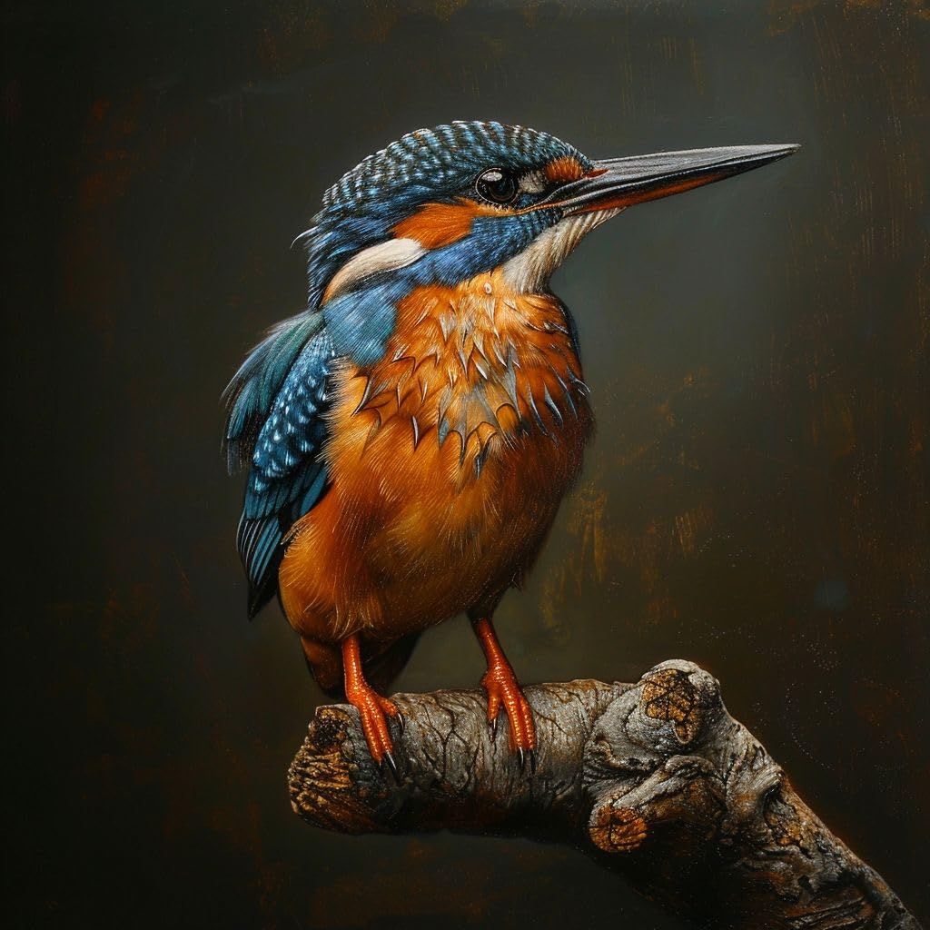 KANGBAWA Paint by Number for Adults Beginner Canvas Kingfisher Colorful Bird (19) Painting by Numbers Kits with 3 Brushes and Acrylic Paint(16X20 Inch)