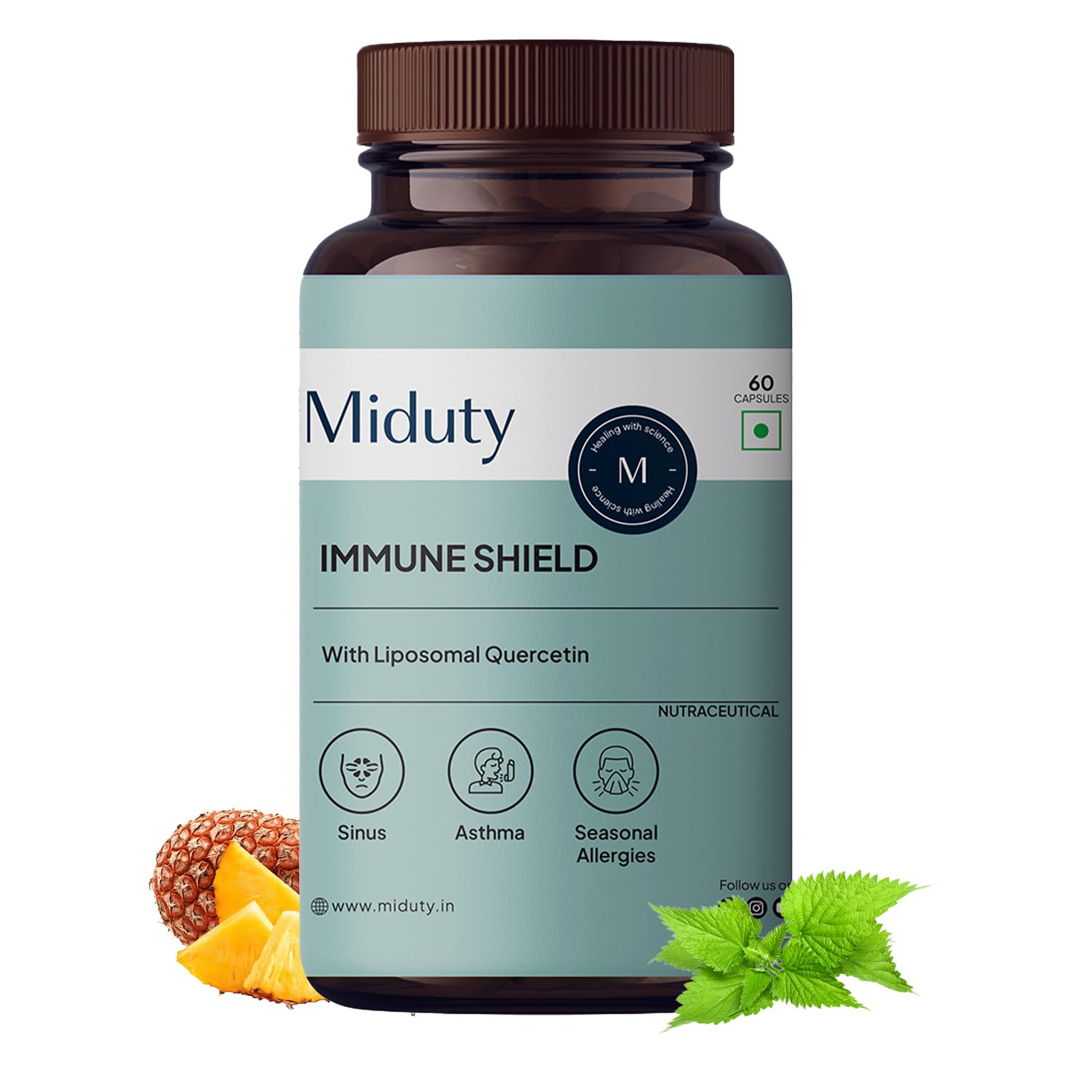 Miduty by Palak Notes Immune Shield Bromelain For Seasonal Allergies, Boost Immunity, Nasal Drip, Difficulty Breathing, Nasal Congestion - Asthma - Allergy Medicine, Anti-Inflammatory - 60 Caps (B0B39FQ97Q) Amazon Price History, Amazon Price Tracker