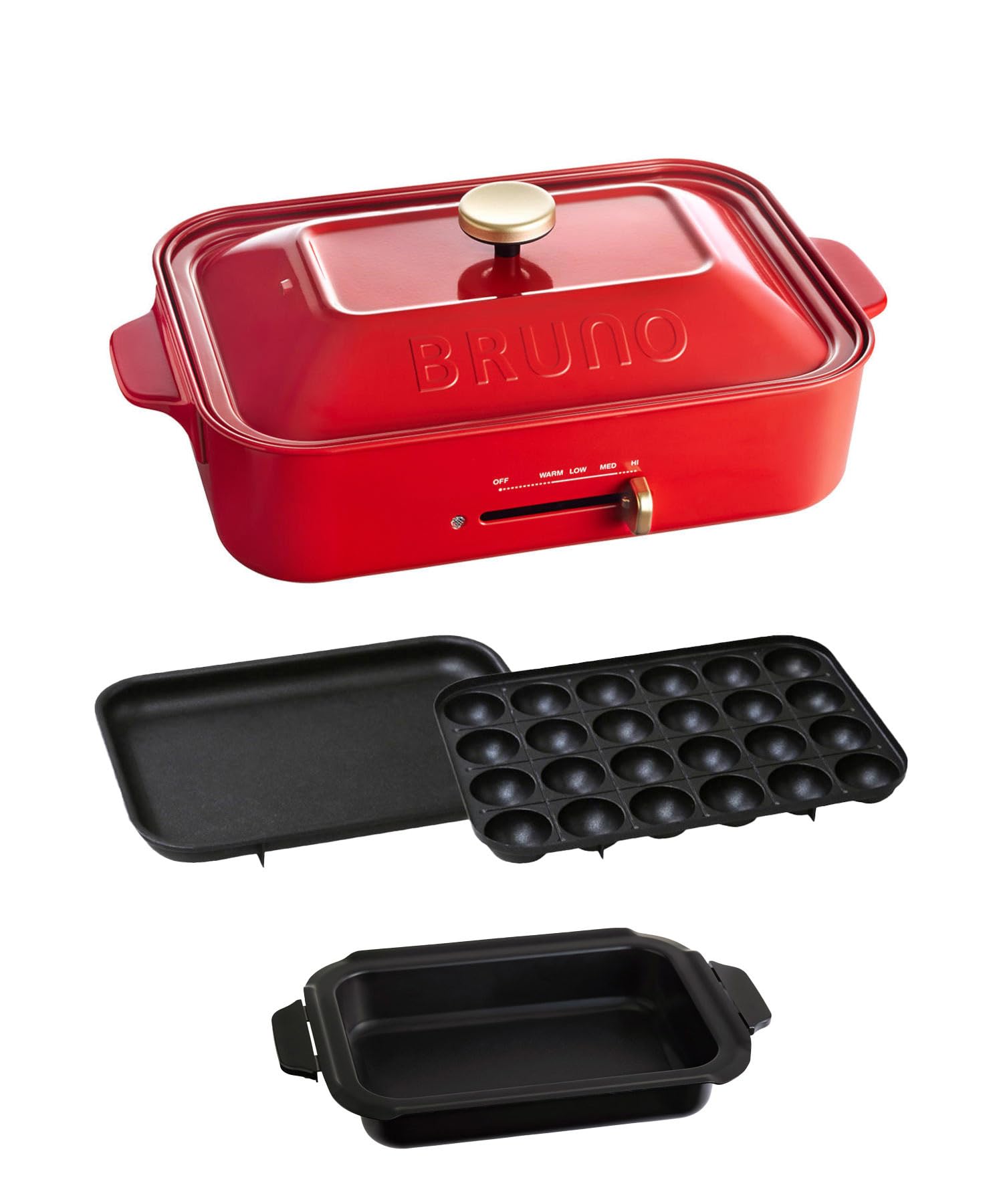 BRUNO コンパクト プレート ブルーノ レッド BOE RD たこ焼き 家電 Amazon.co.jp: BRUNO ブルーノ コンパクトホットプレート 本体