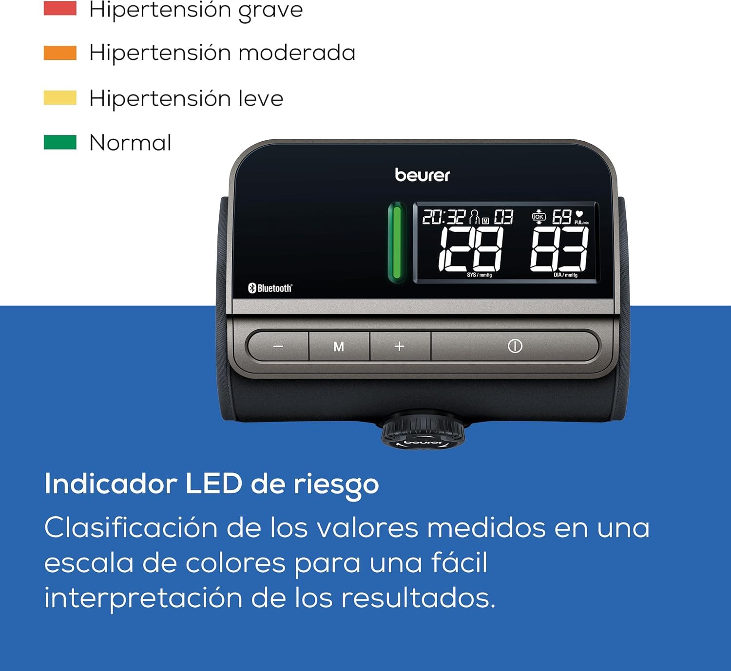 Beurer BM 81 easyLock tensiómetro de brazo, validado clínicamente, brazalete con cierre giratorio, medición rápida, app Apple Health