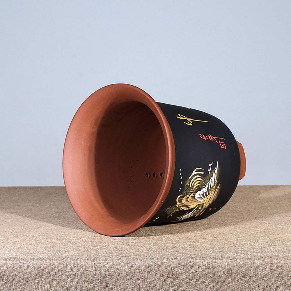 Wysokiej jakości fioletowo-piaskowa doniczka z wysoką rurką, ceramiczna doniczka do salonu, doniczka na balkon, ceramiczna dekoracja ogrodowa, zielona doniczka, ciekawa (styl 1)