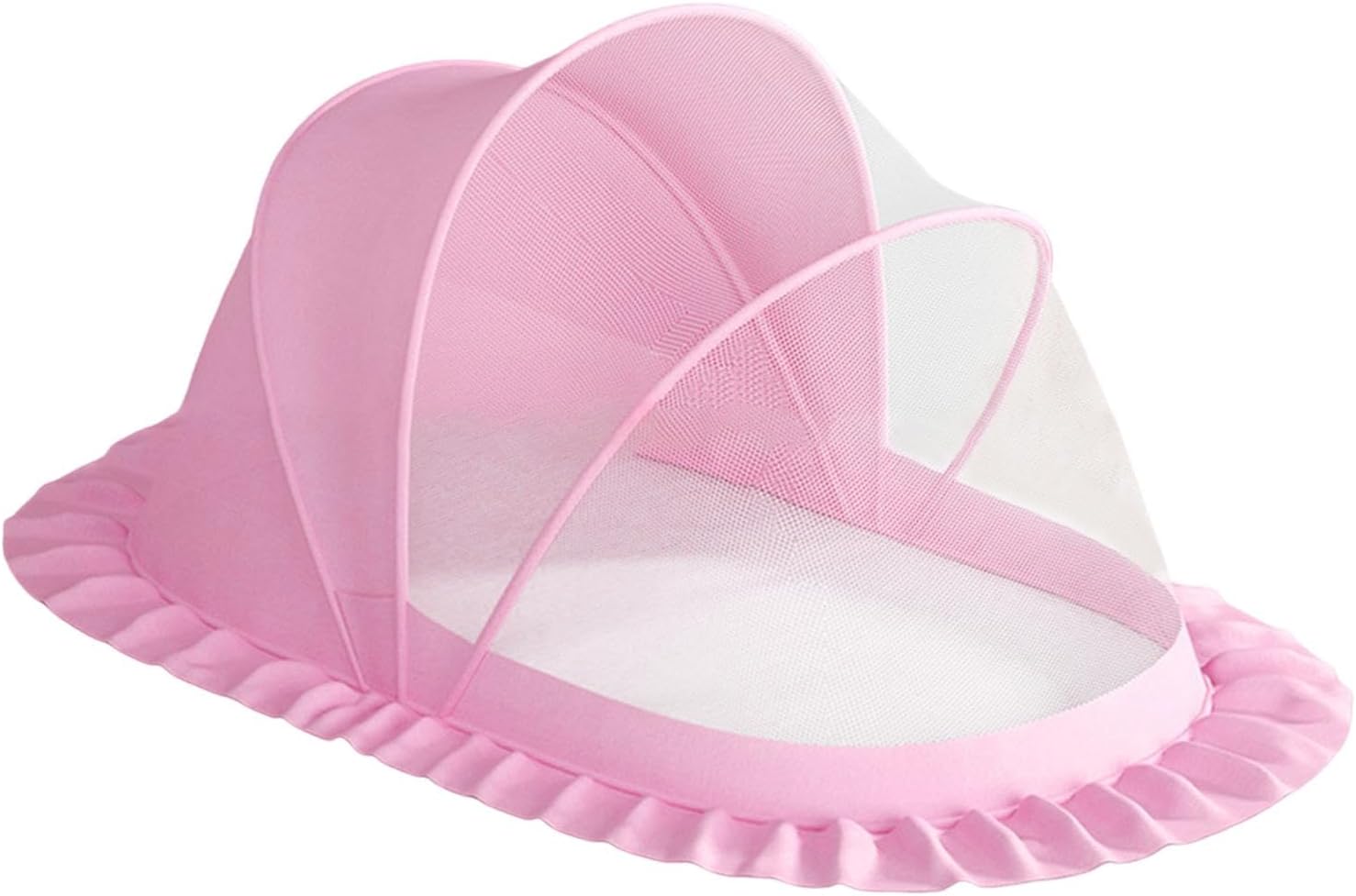 Crib Netting Cover Folding Mini Canopy Portable Cot Tent Net Breathable Cloth Material Comfortable Structure Accessories Suitable for Bedroom Tra, Pink Shade Cloth, M
