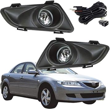 Front Fog Lights/Lamp Kit Replacement For mazda 6 20032005/1 Set Wiring Kit Included