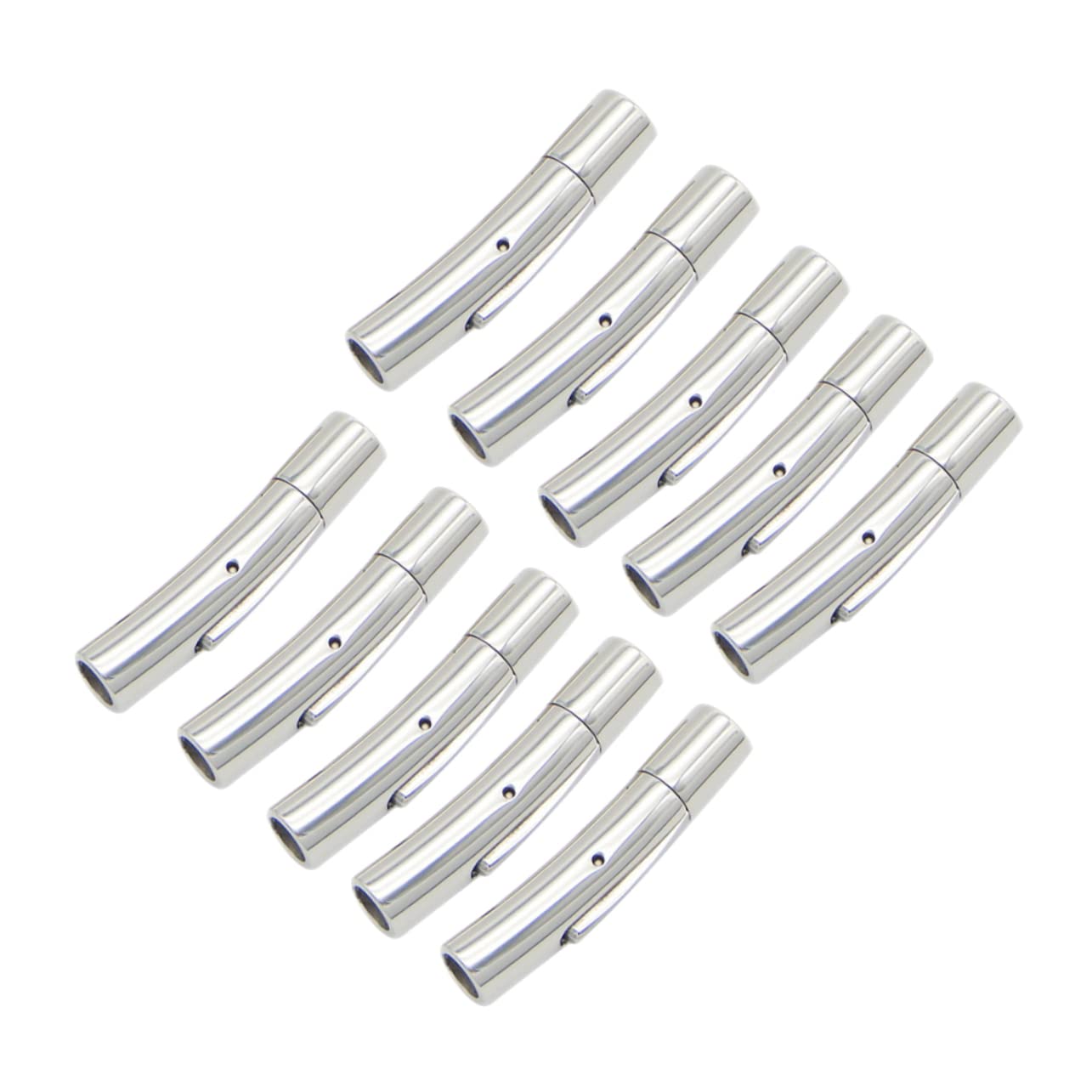 Chiusure per Braccialetti in Acciaio Inox Argento, 10 Pezzi