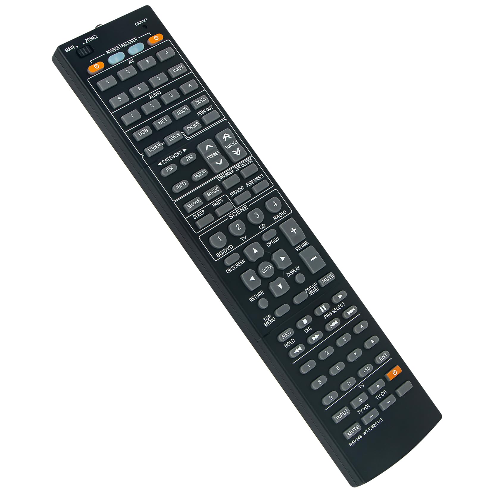 ＊Yamaha RAV347 WT92830 JEX リモコン Amazon.com: RAV346 WT92820 US Replacement Remote Applicable for