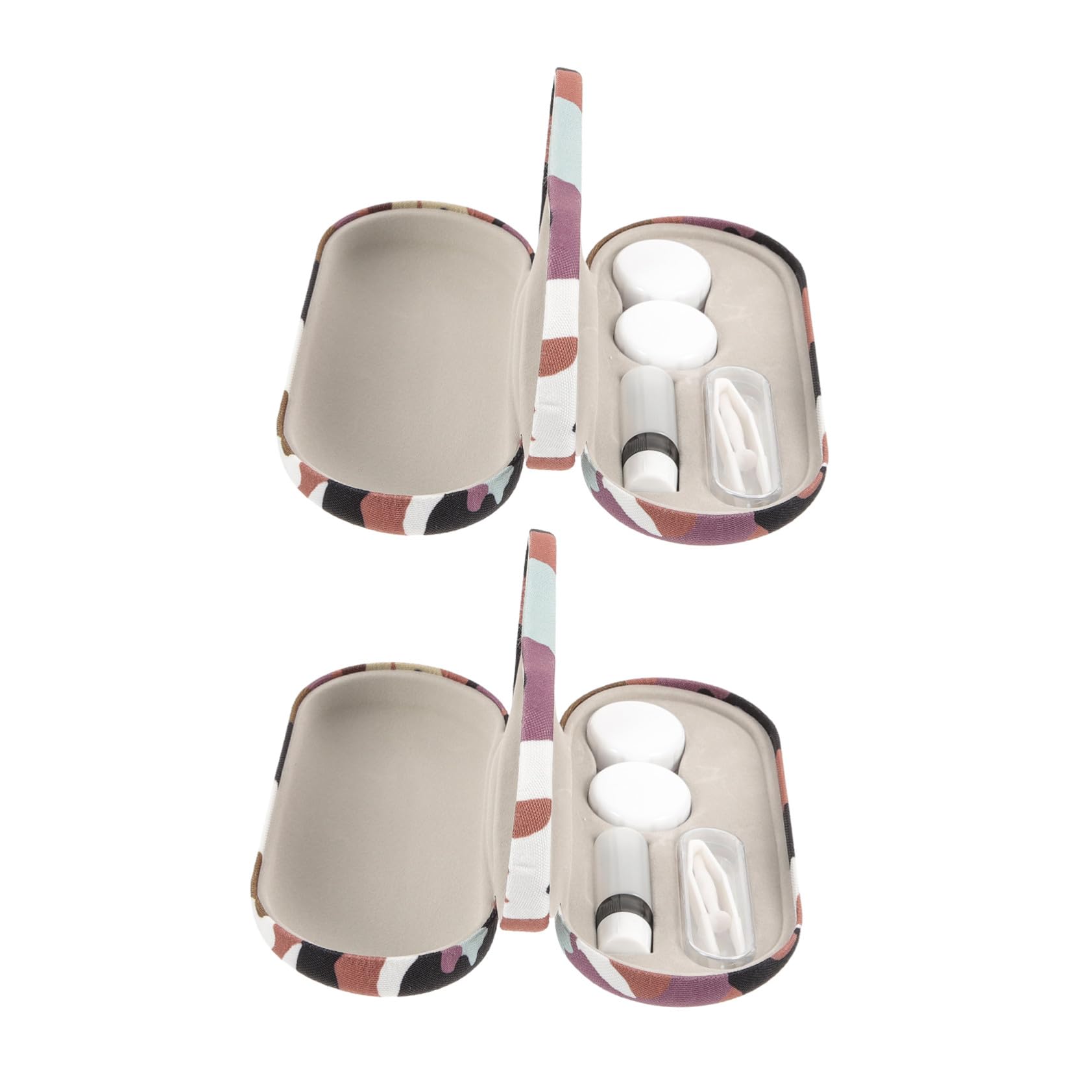 2 Ensembles Étui Lunettes Double Usage Rigide avec Pince à Épiler Camouflage Boîte de Protection Portable pour Hommes et Femmes Ensemble Robuste et Polyvalent pour Voyage