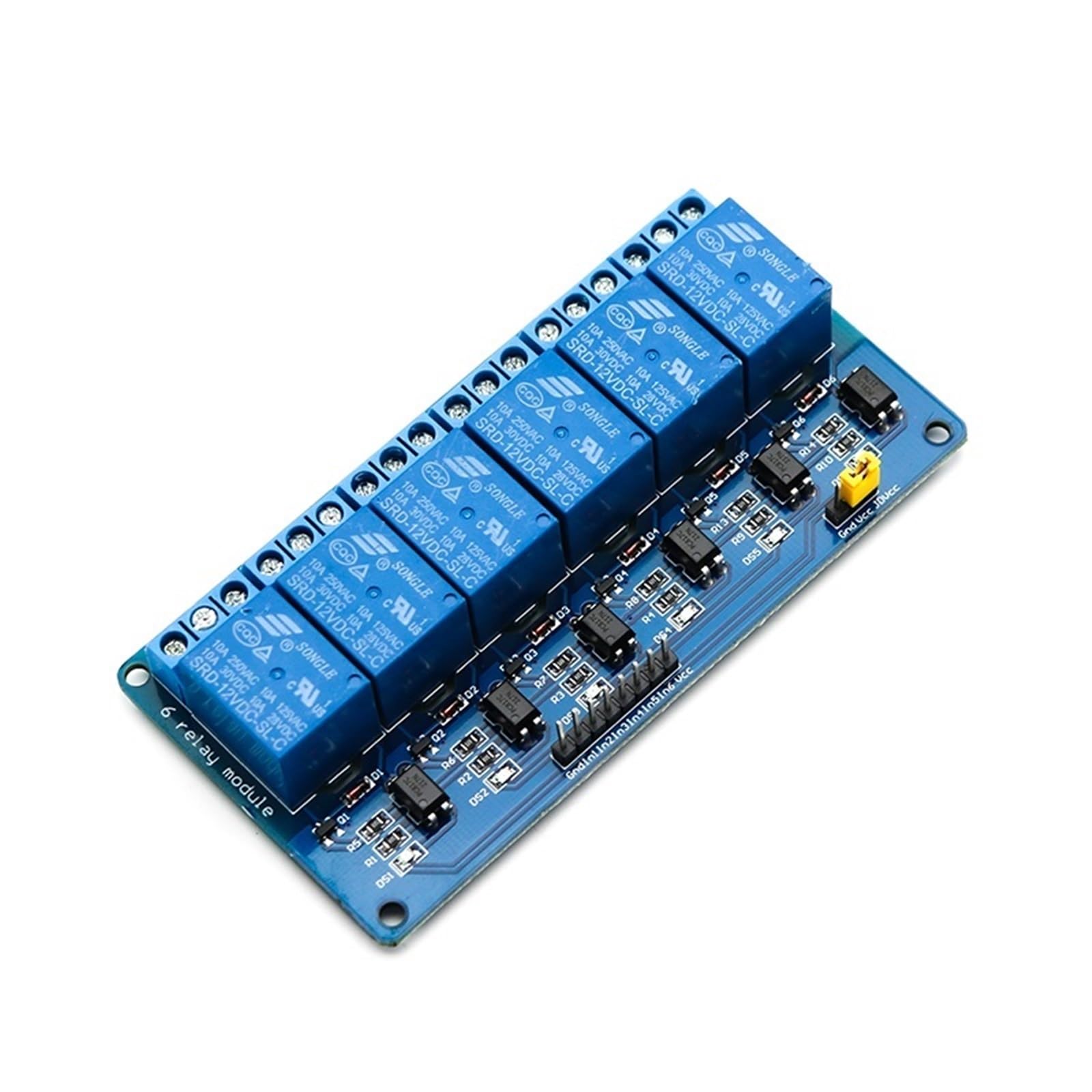 Moduł przekaźnikowy 5 V 12 V 24 V z wyjściem transoptora 1 2 4 6 8 16 Way 1 szt. (24 V, 6-drożny)
