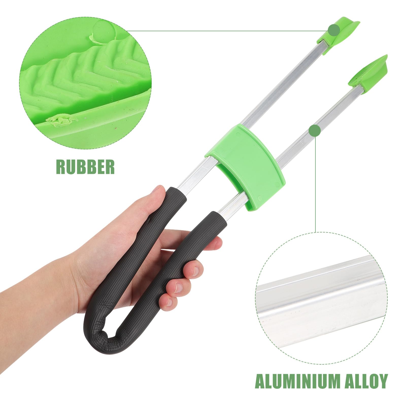 SOLUSTRE Pince de Ramassage Déchets Poignée Ergonomique Antidérapante en Alliage D'aluminium Outil Réutilisable pour Corridors et Routes