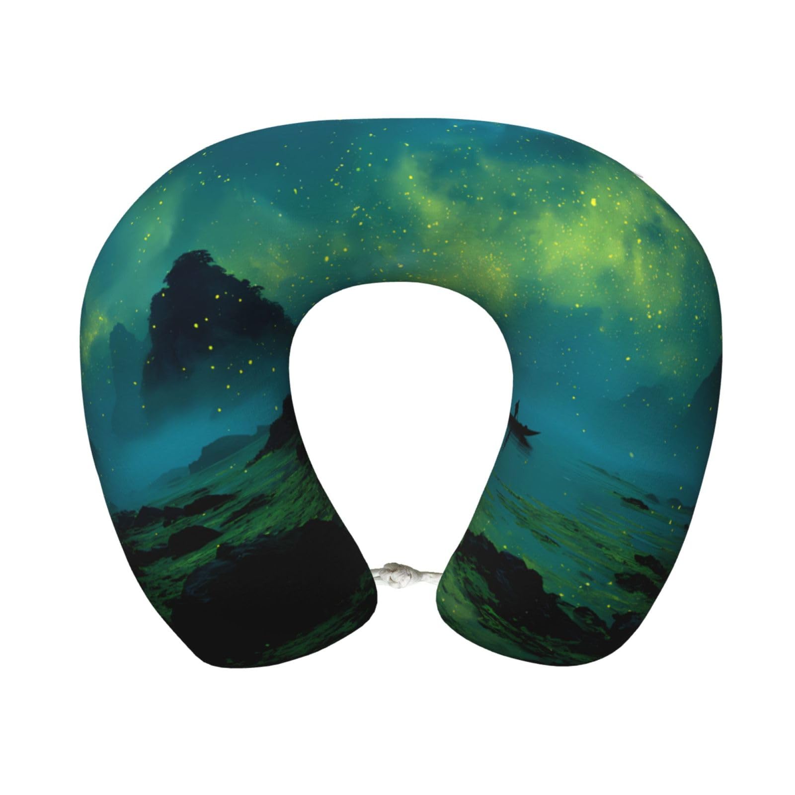 BOAIHH Green River Memory Foam Travel Pillow for Soft Comfort Fits Snugly for Naps Office, and Airplane Use