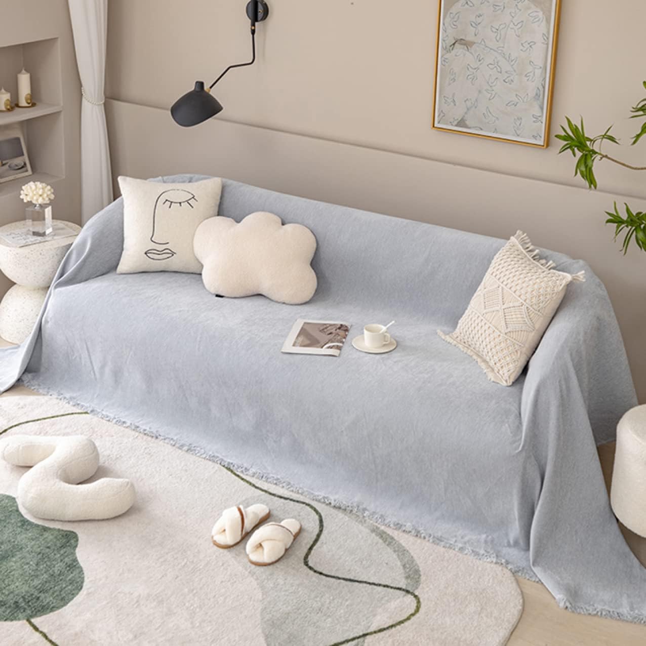 ラタン製 】花柄クッション付き回転座椅子 2脚セット + サイドテーブル