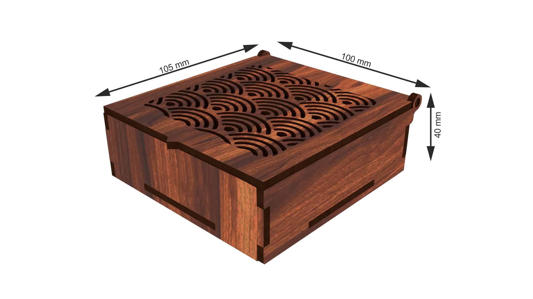 12 FOX Wooden Tea Coaster Asian Red Wood Handcrafted Coasters Home Kitchen for Tea & Coffee Table Décor Set of 6 |10.5x10cm TCCOST010D 1