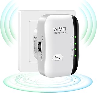 WLAN Repeater WiFi Booster 2,4 GHz 300 Mbps, leistungsstarker WLAN Verstärker mit Repeater/Access Point Modus mit Ethernet-Verbindung, Internetverstärker bis zu 5000 sq.ft und alle Internetboxen