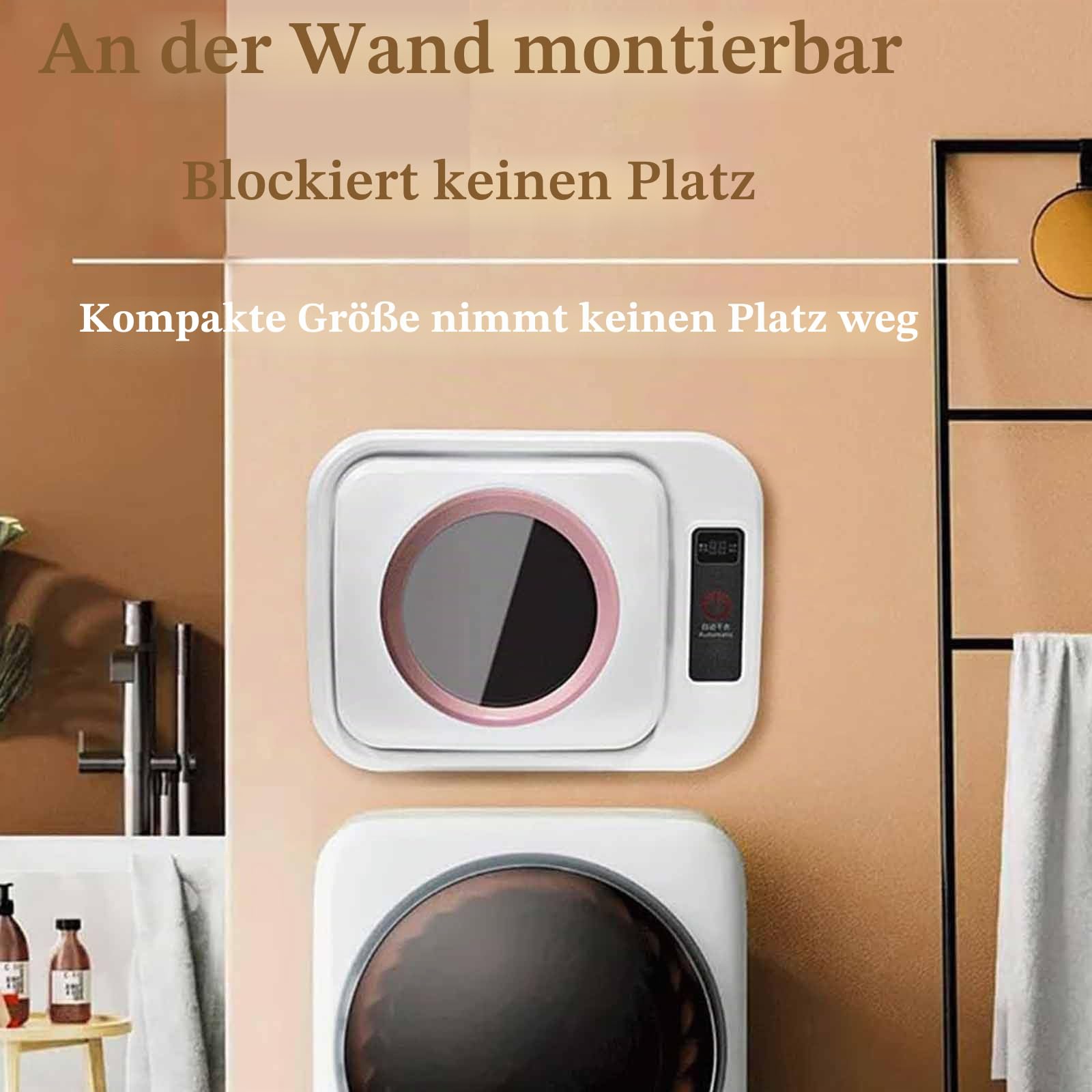 Mini-Wäschetrockner, Kleine Trocknungsmaschine, Schnelles und Leises Trocknen für Schlafsäle, Für Den Einsatz Auf Der Arbeitsplatte Oder an Der Wand,D