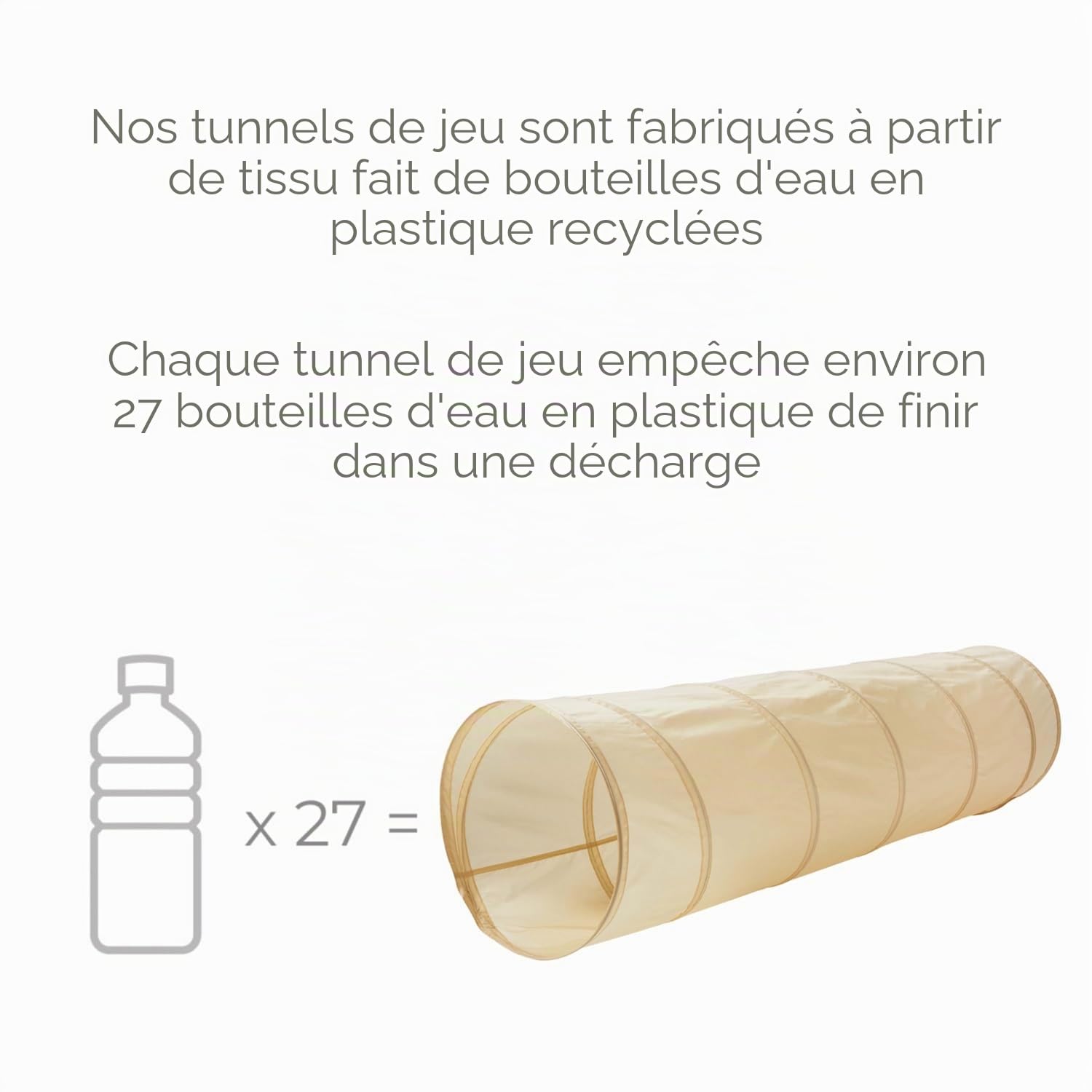 3 Sprouts - Tunnel de Jeu pour Enfant - Extérieur et Intérieur - Damier Beige