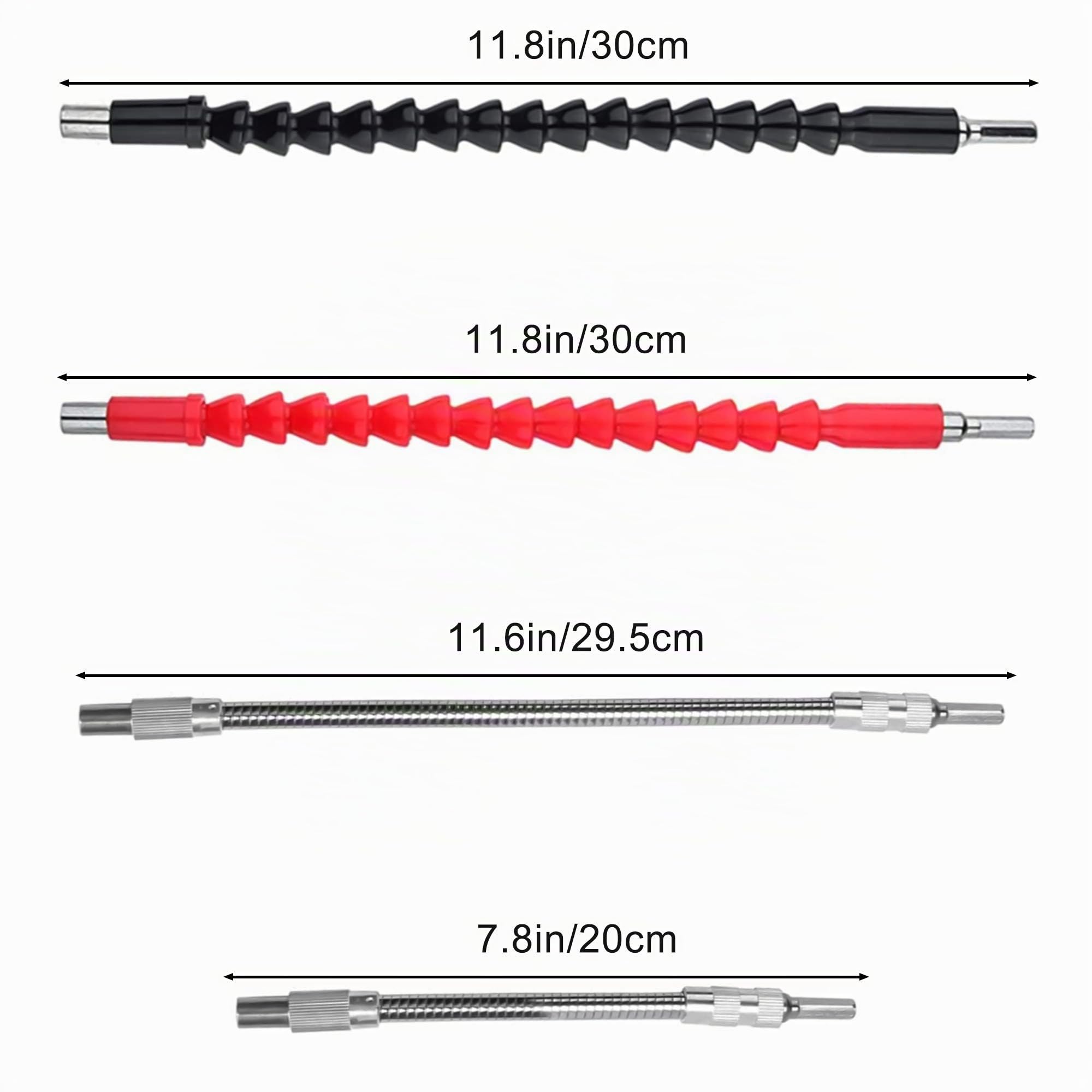 4 Piezas Eje Flexible Taladro, Flexible Shaft, Destornillador Flexible, Juegos de Extensión de Broca Flexible, Eje de Extensión de Destornillador