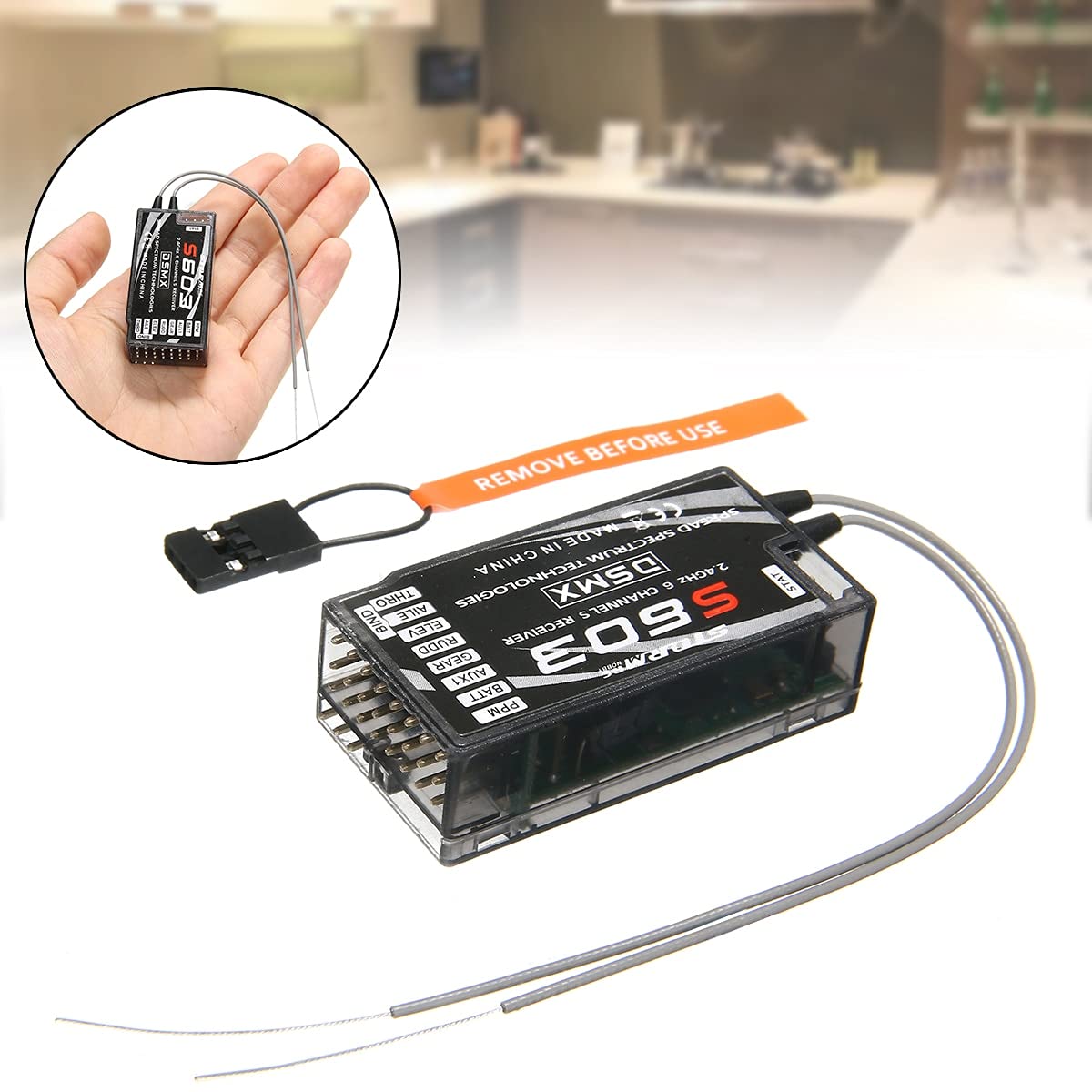 S603 Récepteur d'air 6 canaux 2,4 GHz Connecteur RX Support Récepteur DSM2 DSMX pour émetteur Spektrum