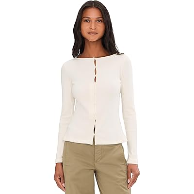 Sanctuary Button Front Ribbed Top