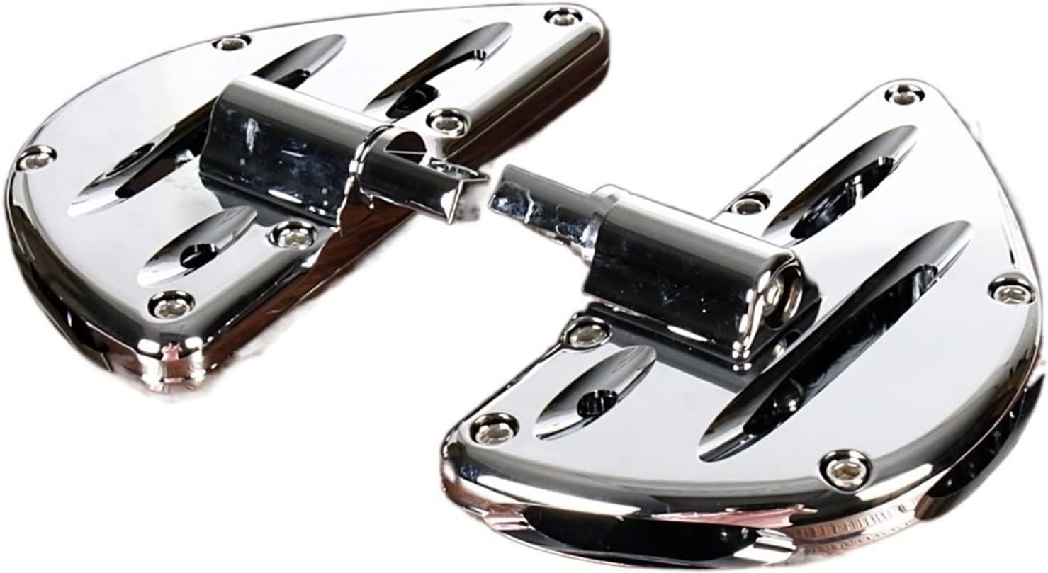 Rear Chrome Shallow Cut Passenger Floorboards Compatible with Harley Touring Street Glide Dyna Sportster 883 Models