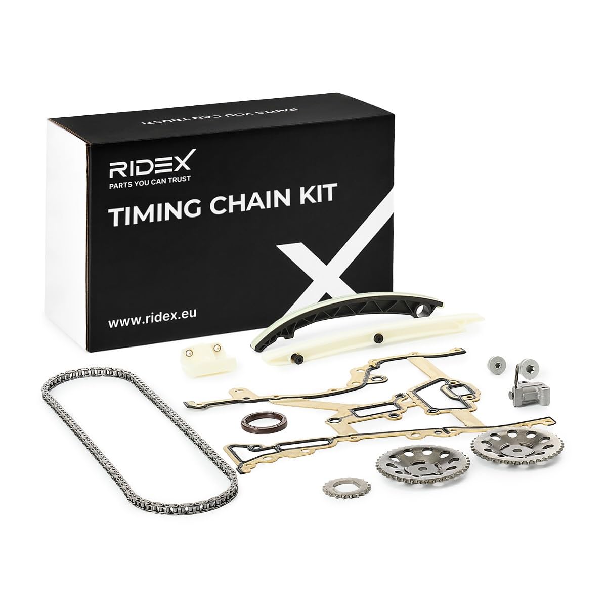 RIDEX 1389T2595 Kit catena distribuzione con guarnizioni con kit bulloni/viti Compatibilità con OPEL Corsa D Hatchback S07