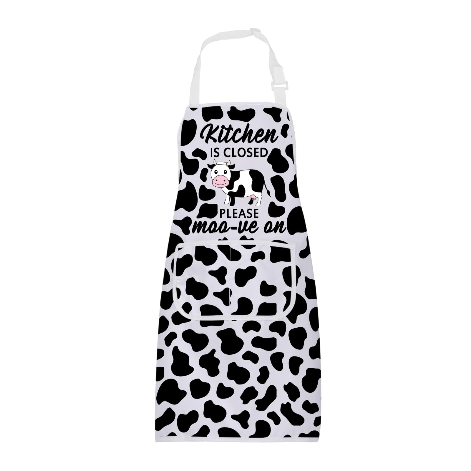 ENSIANTH Cow Apron for Men Women Milk Cow Gifts Cows Print Kitchen Baking Chef Gardening Apron with Pockets (251009cowapron)