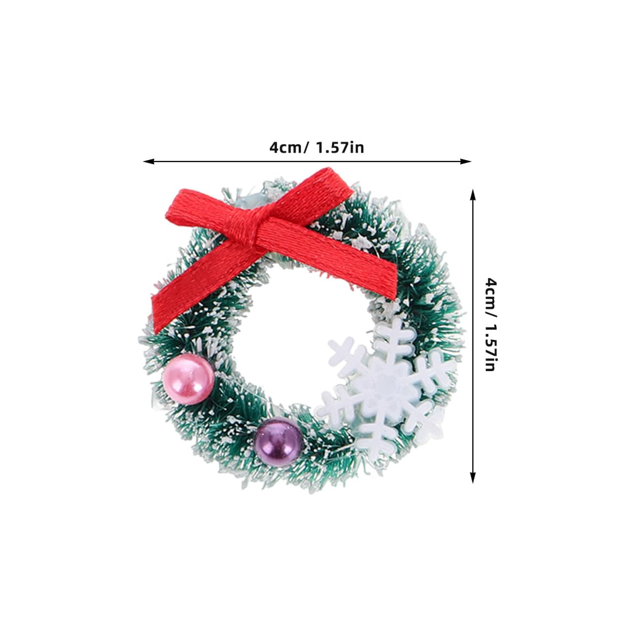 BESPORTBLE 6Pcs Mini Christmas Wreaths for Dollhouse Artificial Hanging Xmas Ornaments Simulated Miniature Wreath Decorations for Christmas Tree and Home Decor - Image 2