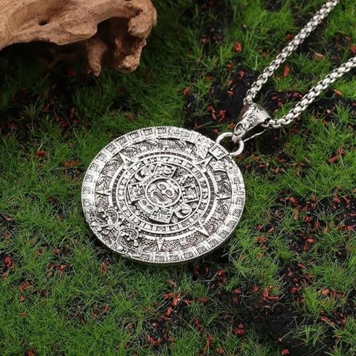 Collier aztèque de chance pour homme, pendentif maya rétro à offrir