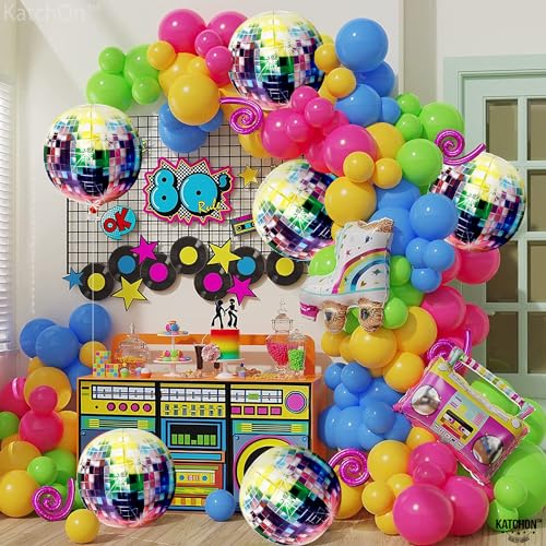 Image of KatchOn Jumbo Disco Ball Balloons - 22 Inch, Pack of 6 | Disco Balloons for 70s, 80s, 90s Parties & Bachelorette Decorations, Multicolor | Birthday Party Decorations