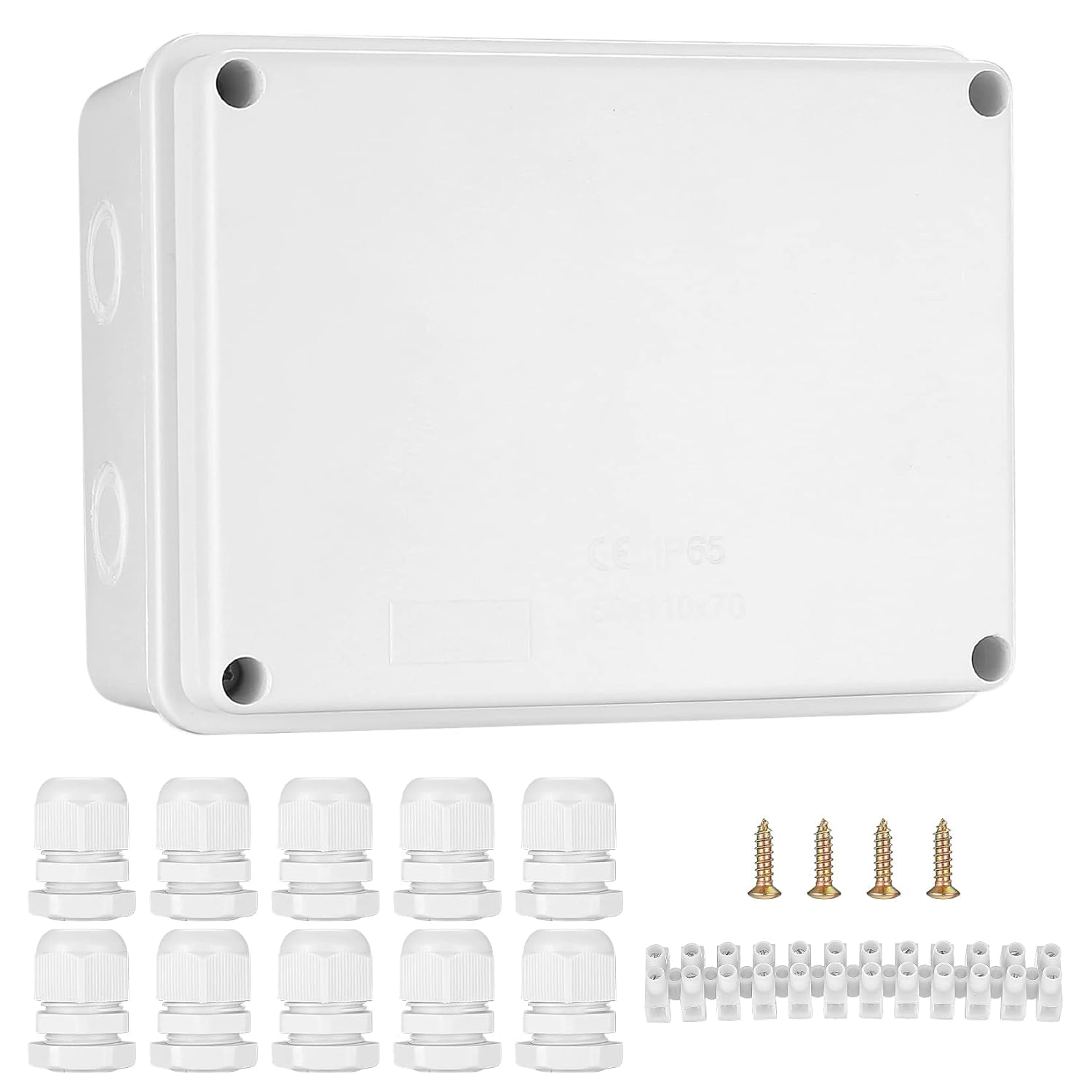Weatherproof Junction Box IP65 Outdoor Electrical Enclosure ABS 150x110x70mm