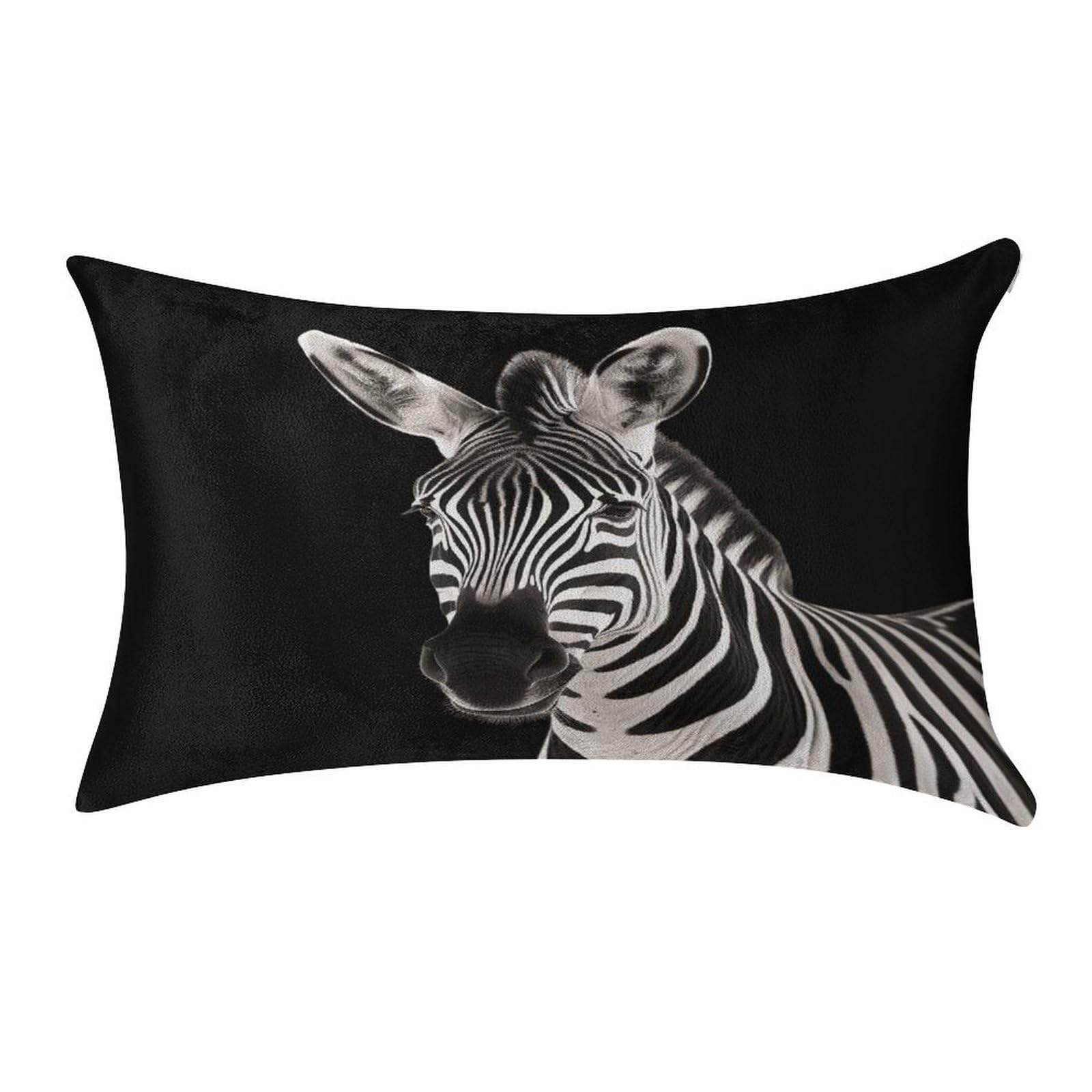FekiLoot Zebra Pillow Covers Luxury Velvet Oblong Pillowcases Rectangular Throw Pillows Case Decorative Velvet Cushion Covers Ultra Soft Lumbar Pillow Shells 12 X 20 in