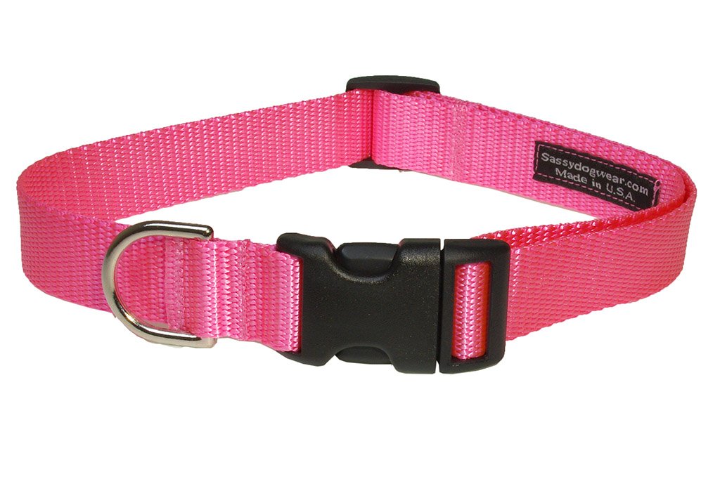Collare per cani in nylon rosa da 15-30 cm, taglia XS