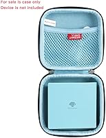 Vista 2 de Hermitshell Funda de viaje para impresora de bolsillo Phomemo M02 / Phomemo M02 Pro/Phomemo M02S (negro exterior + interior azul claro)